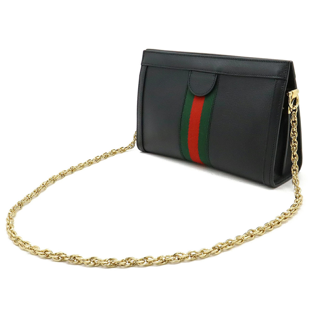 Gucci Leather Ophidia Bag Black Shoulder Chain
